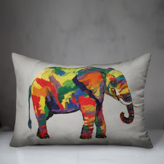 Bright Elephant on White 14x20 Indoor/Outdoor Pillow