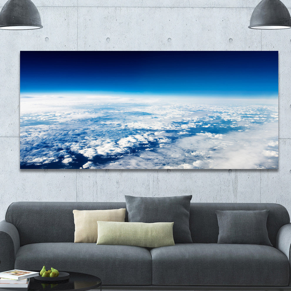 Stunning View from Airplane, Landscape Canvas Art Print, 60"x28"