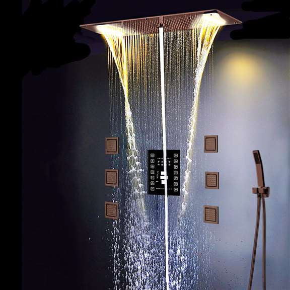 Fontana 4-Way LED Luxury Style Shower Head, Hand-Held Shower