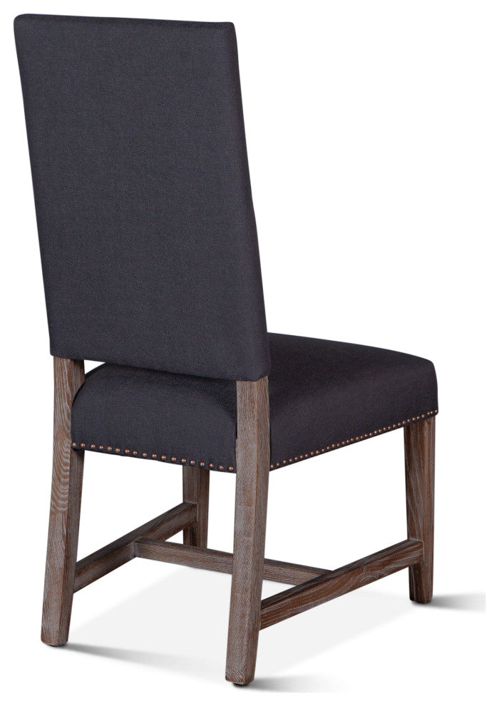Dani High Back Formal Dining Chair, Charcoal, Set of 2