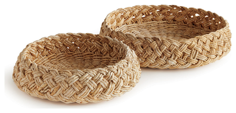 Abaca French Braided Baskets, Set of 2