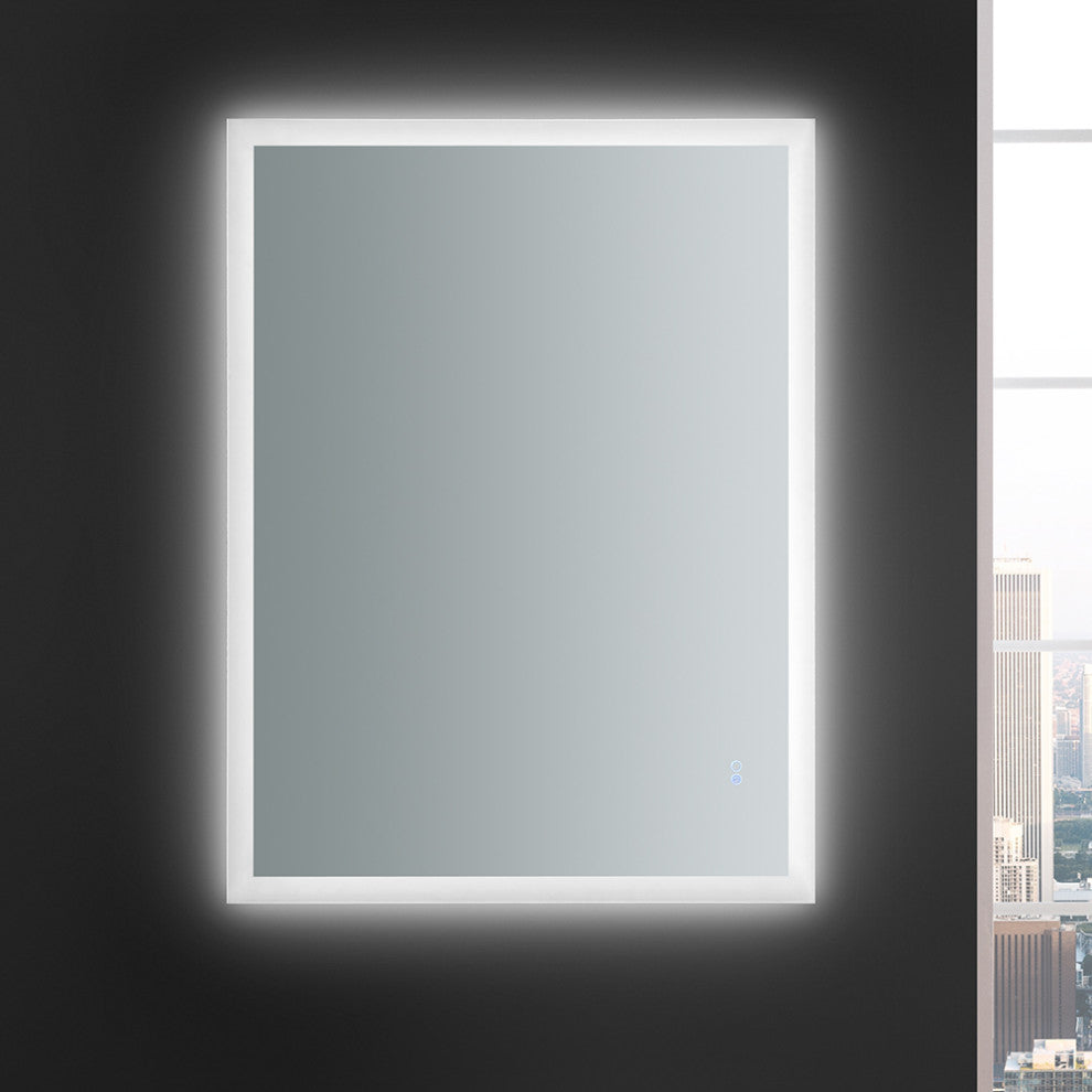 Angelo Bathroom Mirror With Halo Style LED Lighting and Defogger, 48"x36"