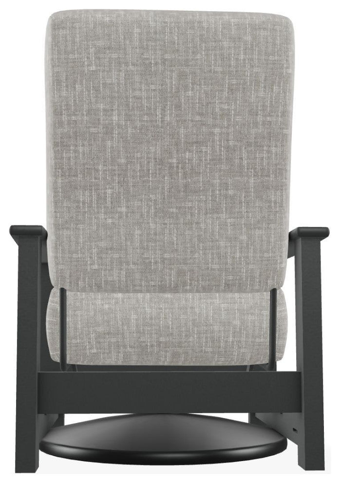 Leeward Deep Seat Outdoor Hidden Swivel Rocker, Hither Pewter/Graphite