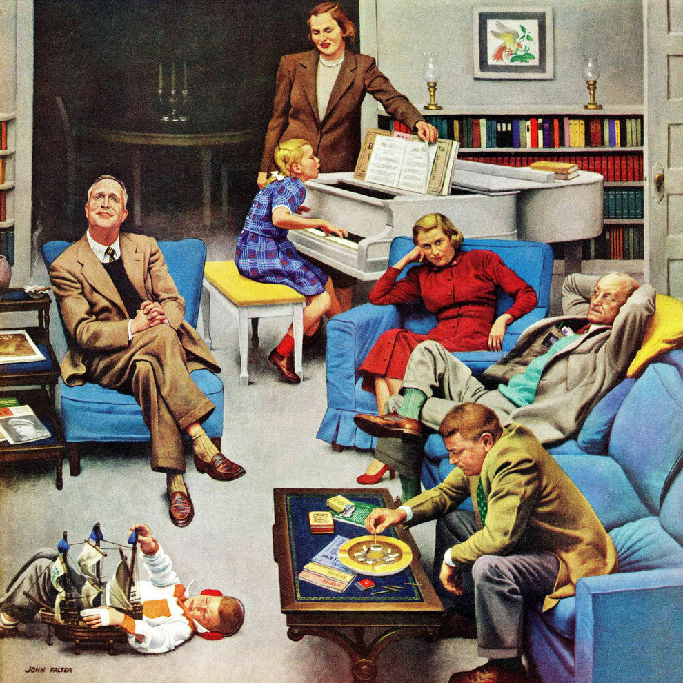 "Home Recital" Painting Print on Canvas by John Falter