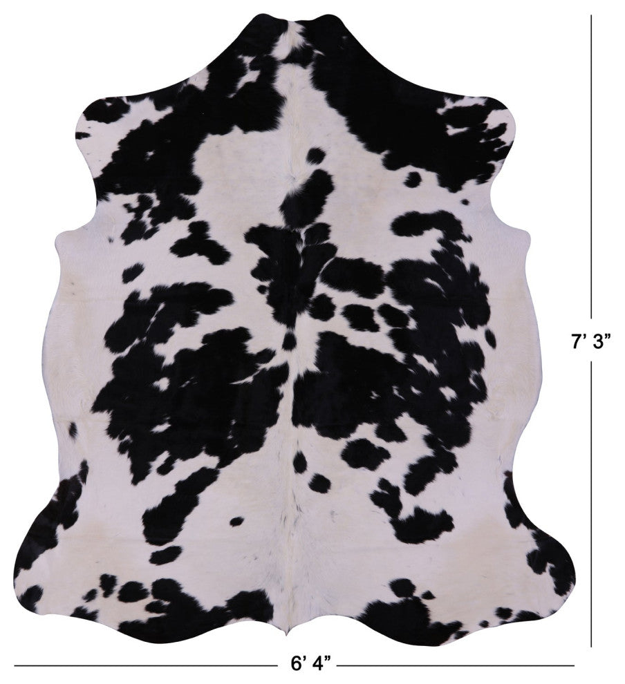 7' 3" X 6' 4" Organic Natural Hair-On Cowhide Area Rug C1460