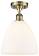 Innovations 516-1C-AB-GBD-91 1 Light Semi-Flush Mount, Antique Brass