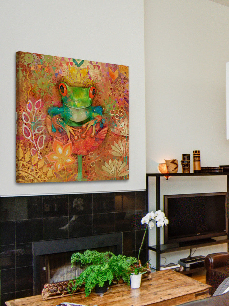 "Red Eyed Tree Frog" Painting Print on Wrapped Canvas