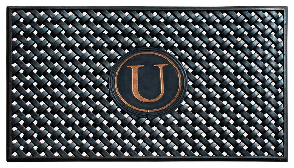 A1HC 100% Rubber Monogrammed Heavy Duty Durable Doormat 24"x39" U