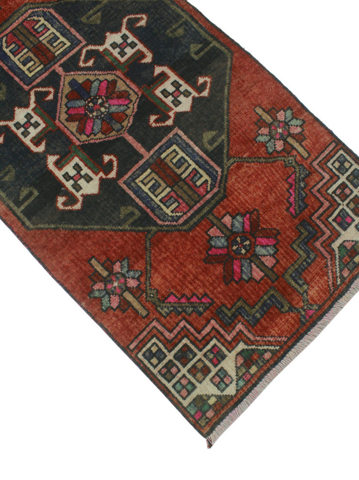 Fine Vintage Distressed Toney Rust Runner