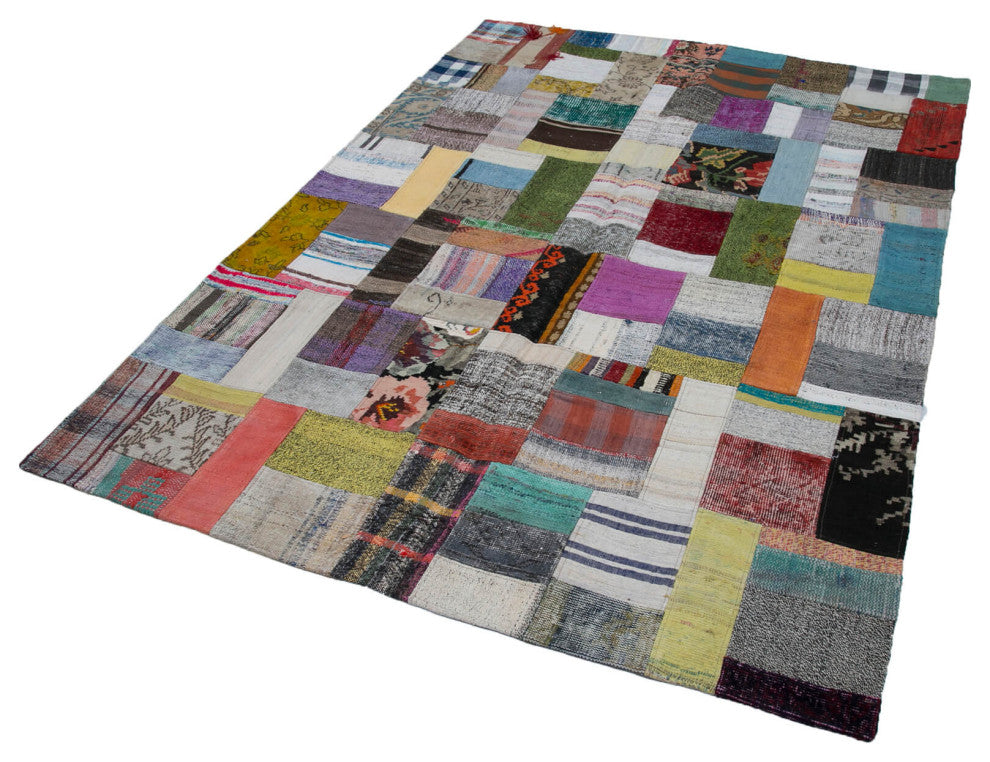 Rug N Carpet - Handmade Anatolian 5' 7'' x 7' 10'' Unique Patchwork Kilim Rug