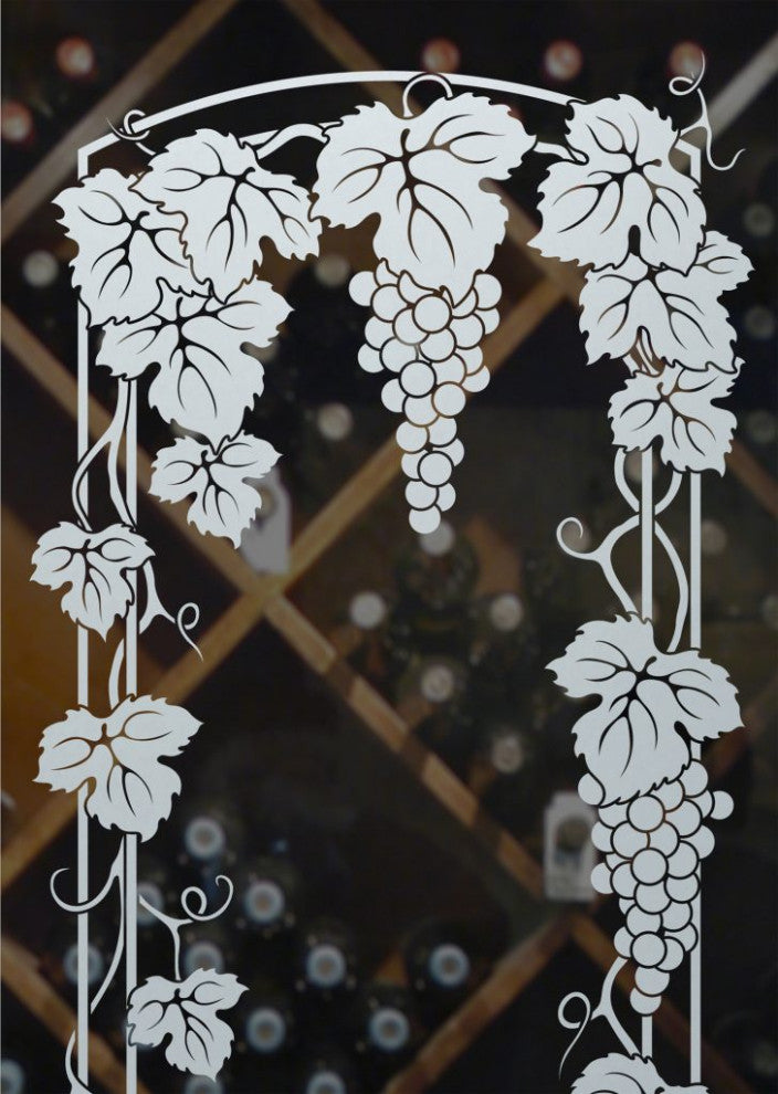 Wine Door - Vineyard Grapes Trellis - Primed - 32" x 84" - Knob on Left -...