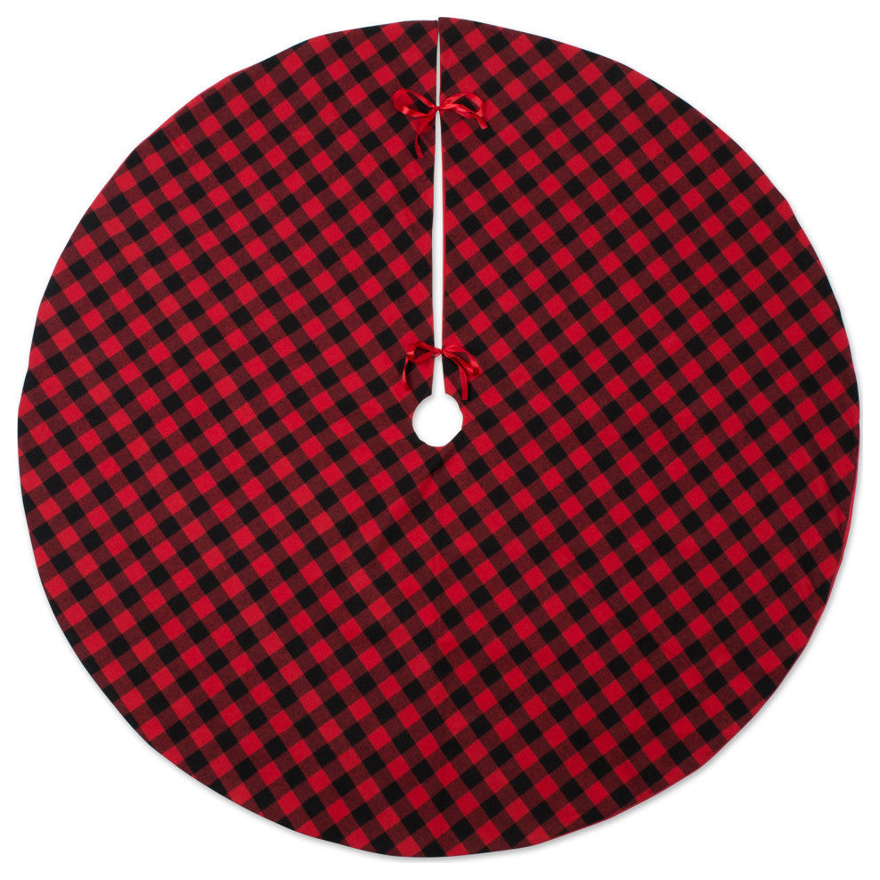 Holiday Tree Skirt Red And Black Buffalo Check