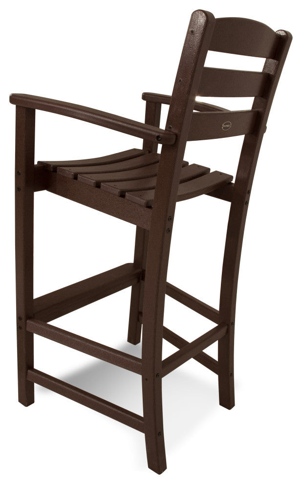 Polywood La Casa Cafe Bar Arm Chair, Mahogany