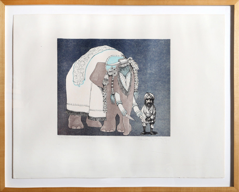 Charles Bragg "Elephant Man" Etching