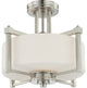Nuvo 2-Light Wright Close-to-Ceiling Light Fixture, Brushed Nickel
