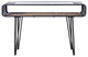 Aaron Console Table Graphite Metal, Clear Glass Top, Rattan Lower Shelf