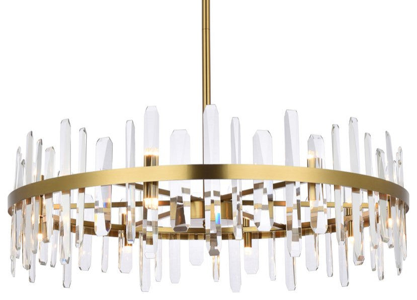 Modern Satin Gold 16-Light Chandelier