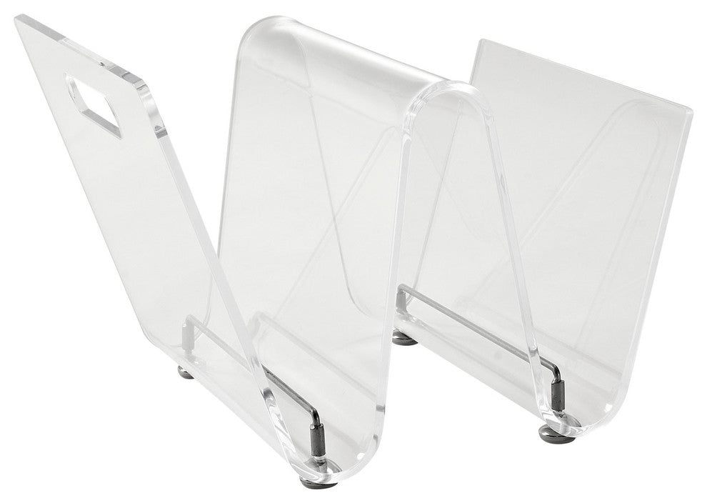 Modern Contemporary Living Room Magazine Holder Clear
