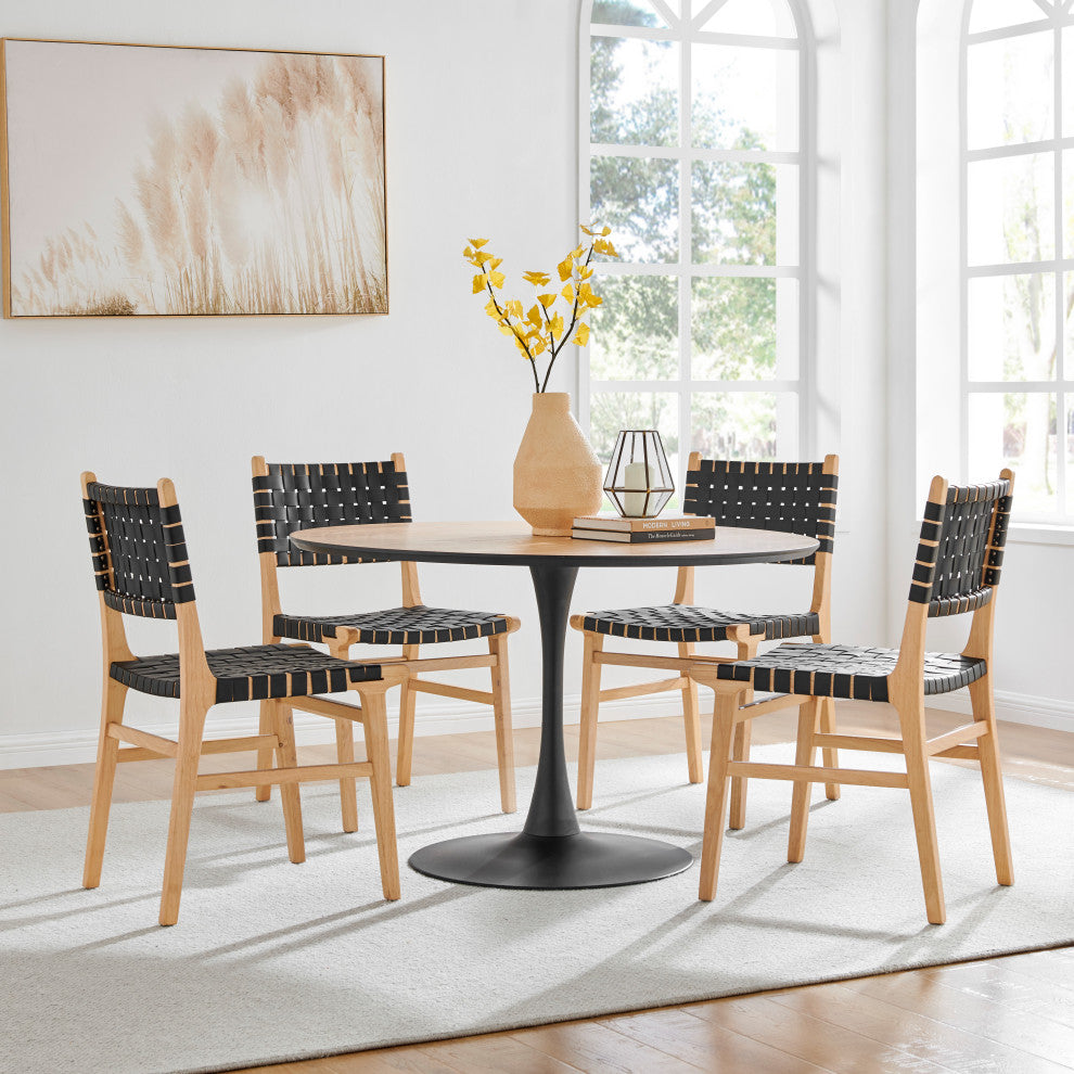 Marco PU Dining Side Chair in Black (Set of 2)