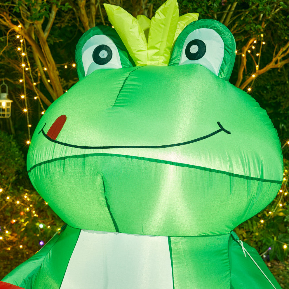6'H Lighted Valentine's Inflatable Frog With Heart Decor