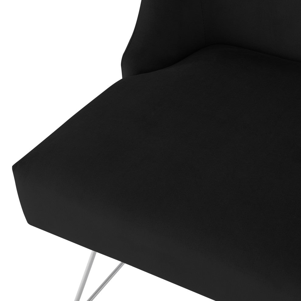 Inspired Home Kolibra Vanity Stool, Upholstered, Black