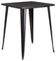 31.5'' Square Bar Height Metal Indoor-Outdoor Table, Black/Antique Gold