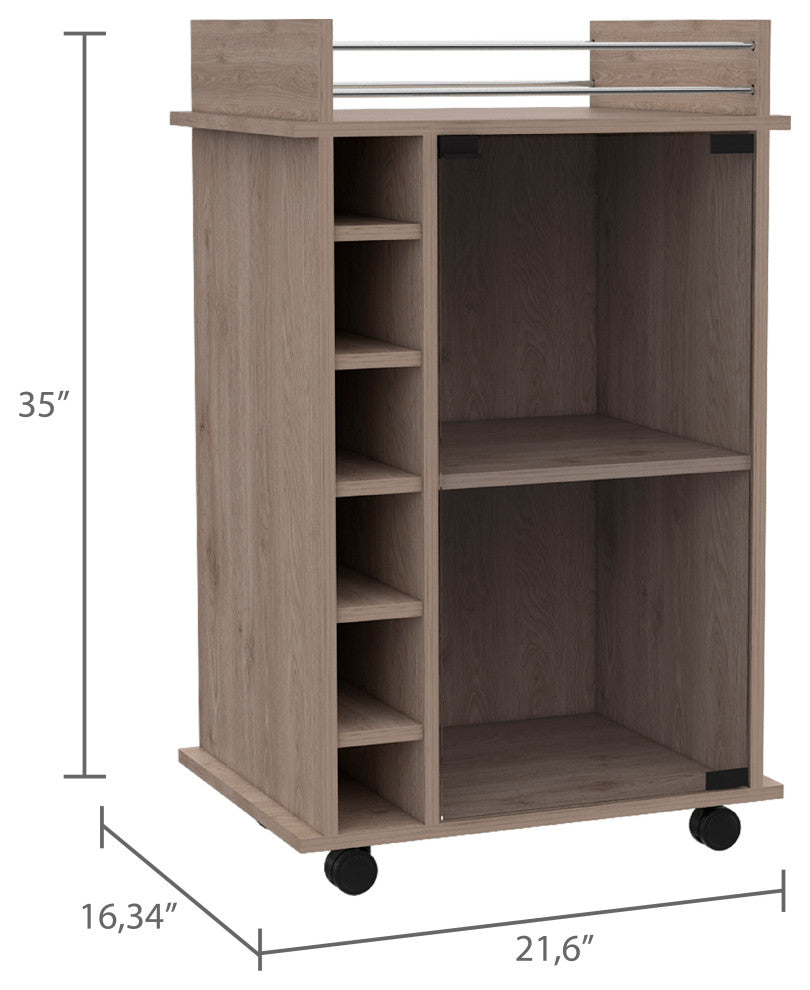 Huali Bar Cart, Light Gray