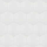 Hextile Ceramic Floor and Wall Tile, Matte Blanco, 25