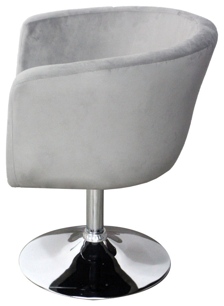 Simone Vanity Armchair, Cool Grey Velvet