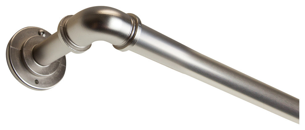 1" Pipe Blackout Curtain Rod, Satin Nickel, 120"-170"