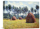 "Haystacks at Giverny" Stretched Canvas Giclee by Claude Monet, 16"x13"
