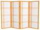 4' Tall Double Cross Shoji Screen, Honey, 4 Panels