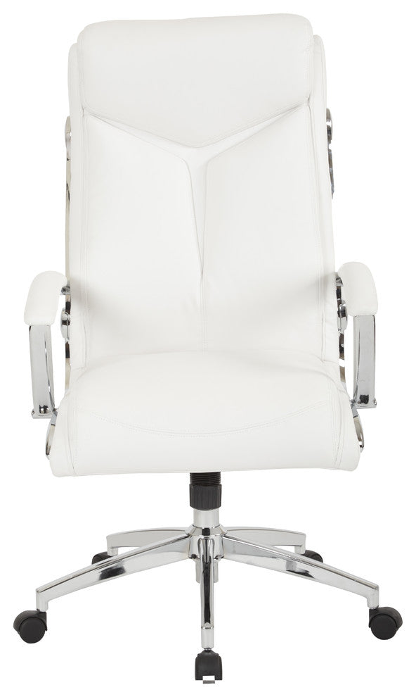 Executive Faux Leather High-Back Chair, White