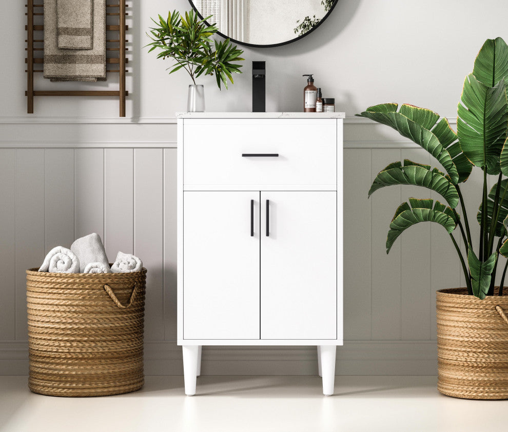 Home Living 20" Single Bathroom Vanity, White