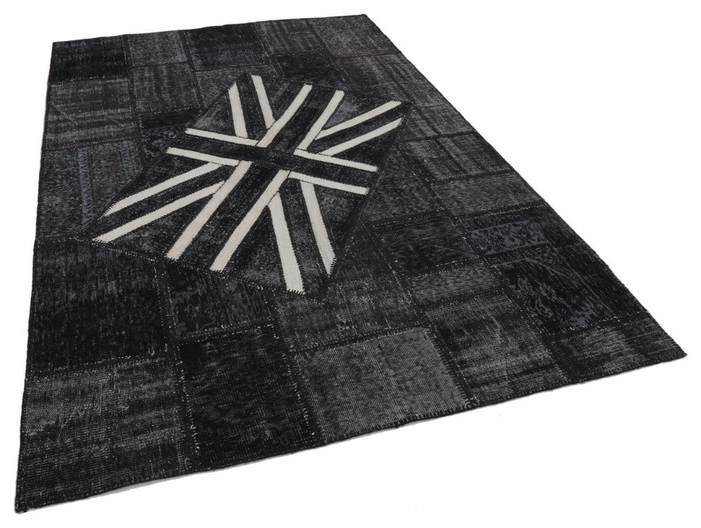 Rug N Carpet - Handmade Anatolian 6' 6'' x 10' 0'' Flag Patchwork Rug