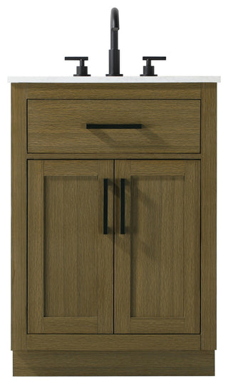 Home Living 24" Single Bathroom Vanity, Chestnut Brown