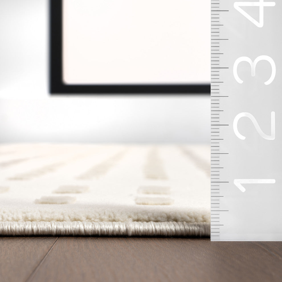Nuloom Rowyn Geometric Washable Rug, Cream 2' x 3'