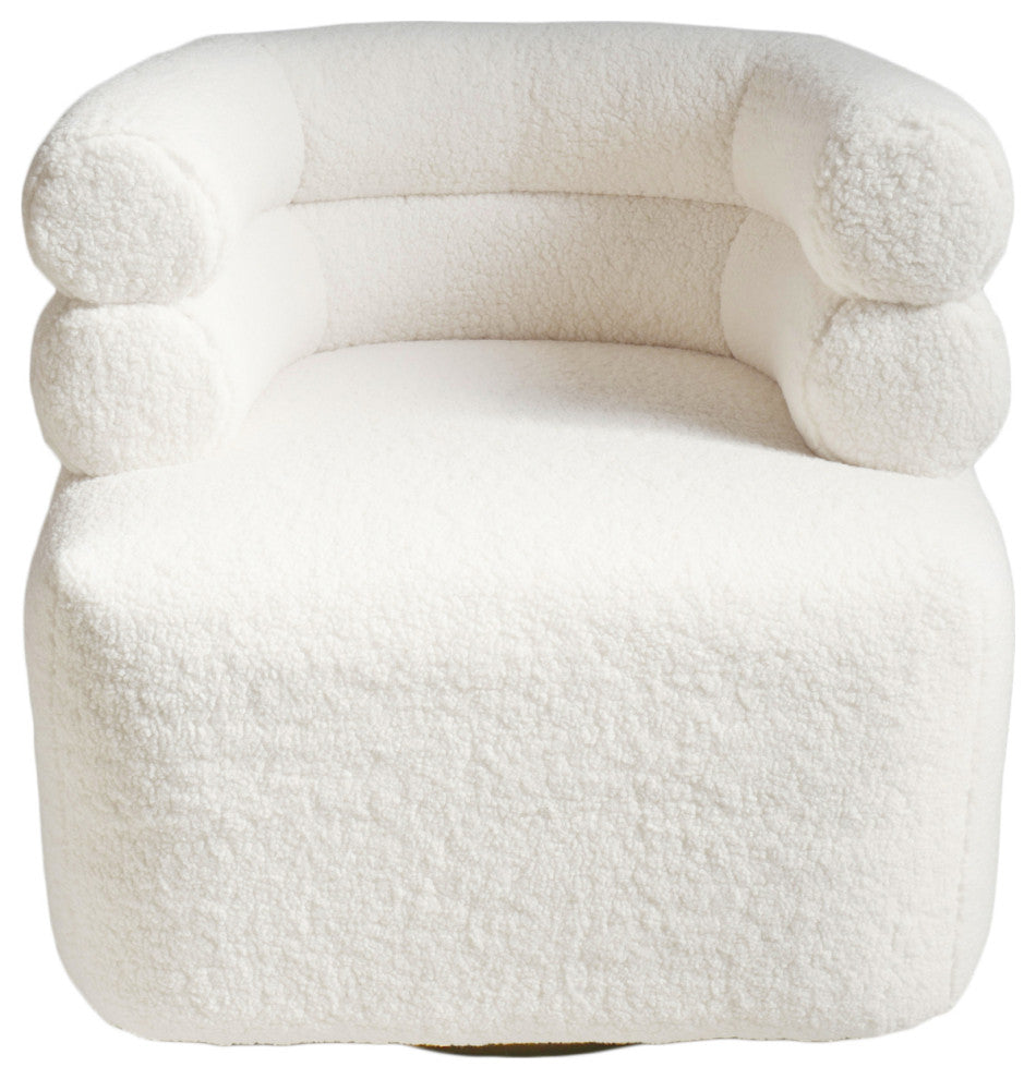 White Faux Sheep Jolla Swivel Chair