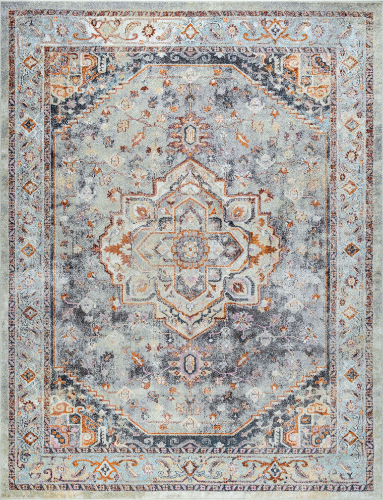 Kinsley Traditional Oriental Gray Rectangle Area Rug, 10'6''x14'6''