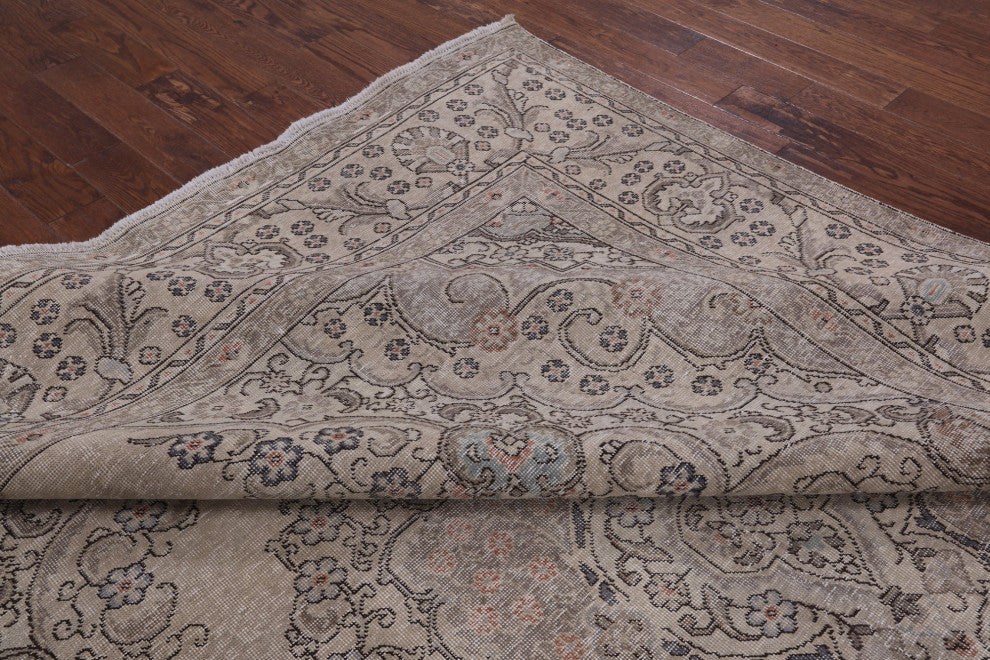 Persian Vintage White Wash Hand Knotted Rug 9' 9" X 12' 7" Q4712