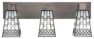 Apollo 3-Light Bath Bar, Graphite/Square Pewter Art