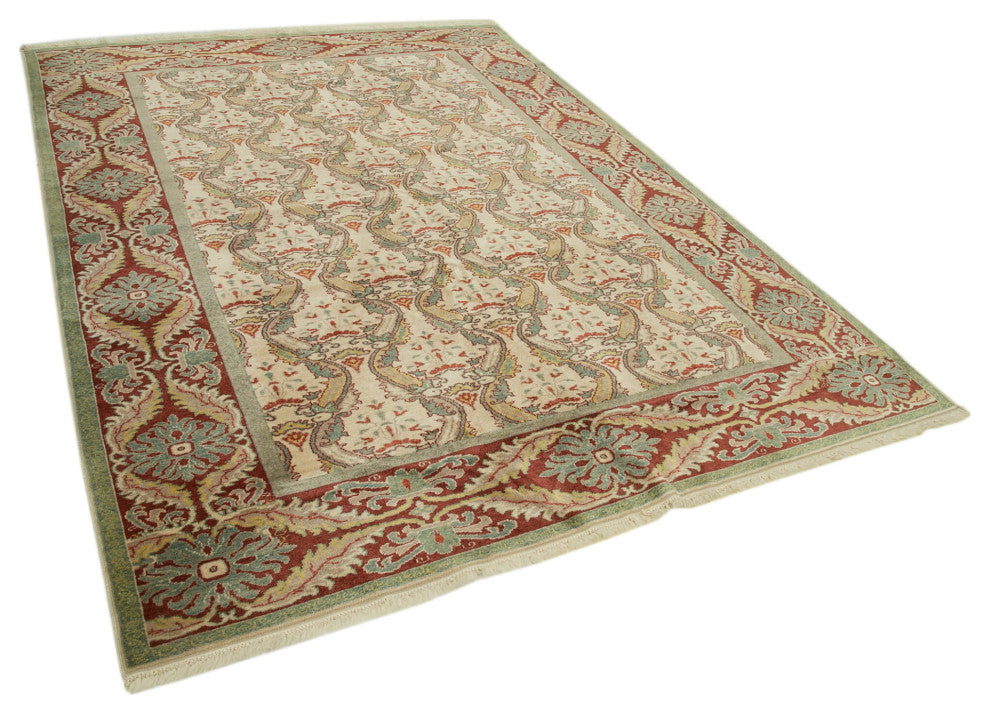 Rug N Carpet - Handwoven Oriental 6' 6" x 9' 1" Soft Oushak Area Rug