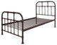 Benzara BM196892 Industrial Metal Twin Size Bed with Pipe Inspired Frame, Brown