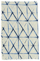 Shibori Tea Towel, Set of 4, 20"x30", Clamp Indigo Natural