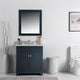 31" Single Vanity, Dark Gray, White Marble Top