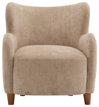 GDF Studio Wingback Fabric Accent Chair With Solid Birch Legs, Camel