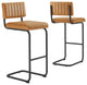 Parity Vegan Leather Bar Stools, Set of 2, Black Tan
