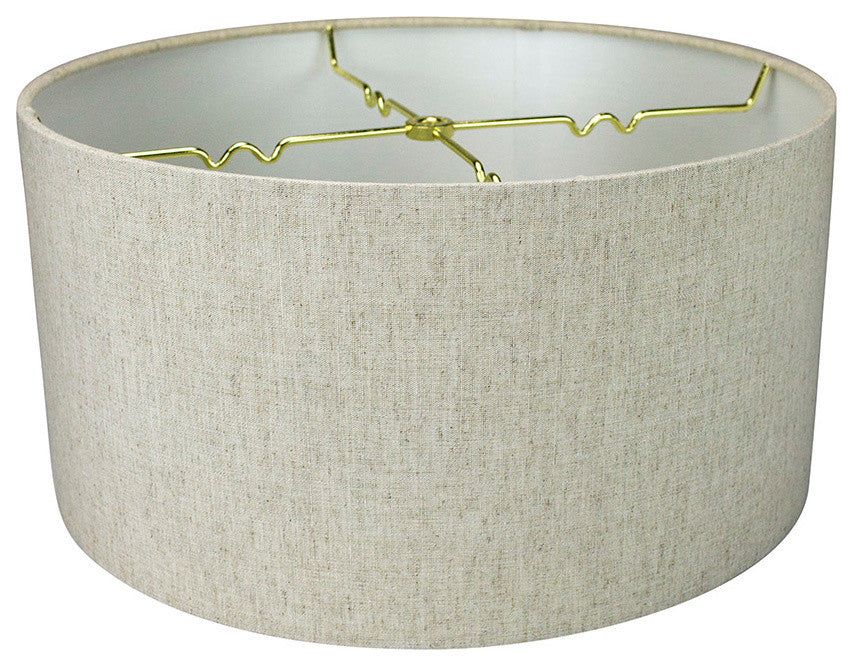 Textured Oatmeal Hardback Drum Lampshade 14"x14"x7"