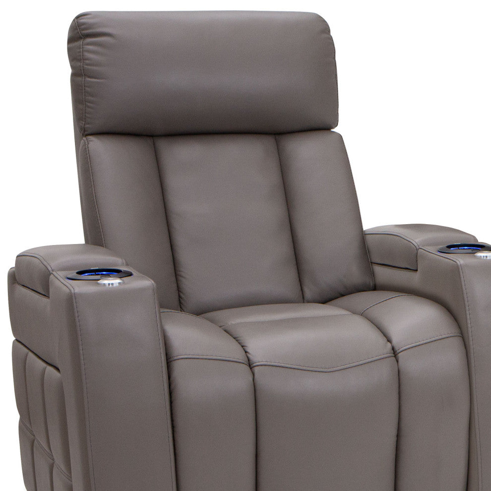 Seatcraft Summit Home Theater Seating, Light Gray, Row of 3