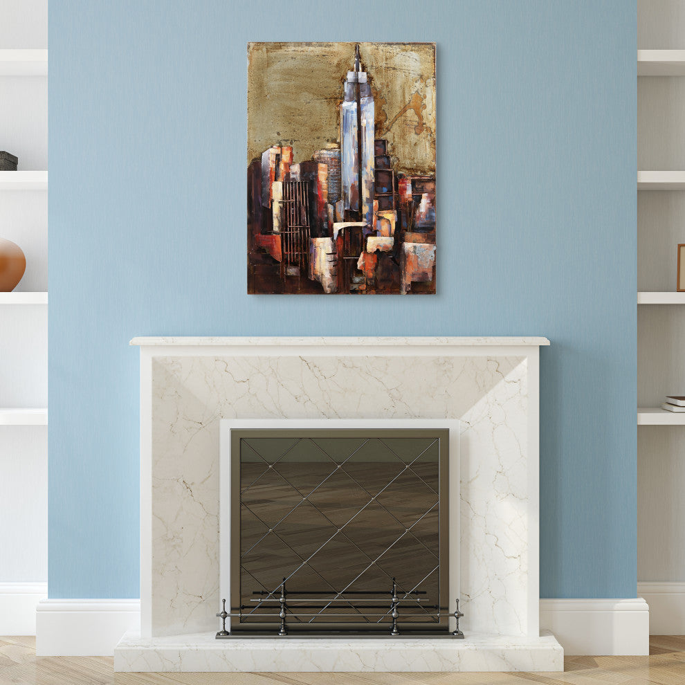 "The Empire State Building" Primo Mixed Media Hand Painted Iron Wall Sculpture